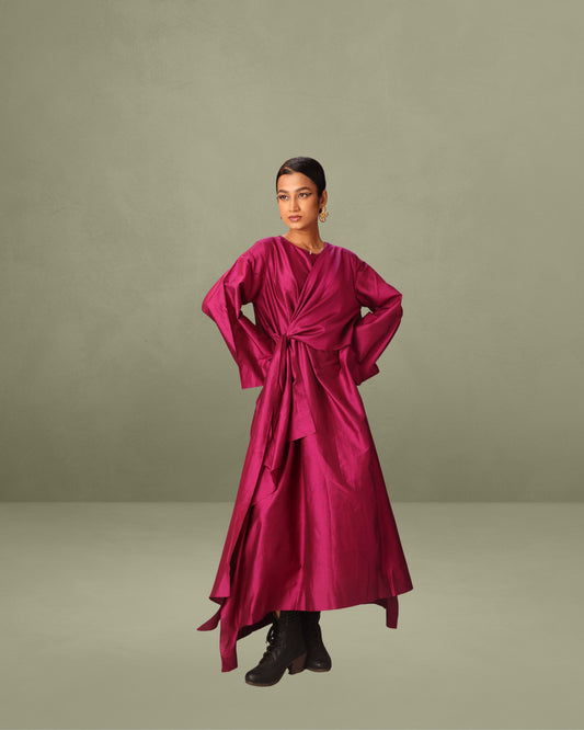 Twist-Tie Dress in Silk