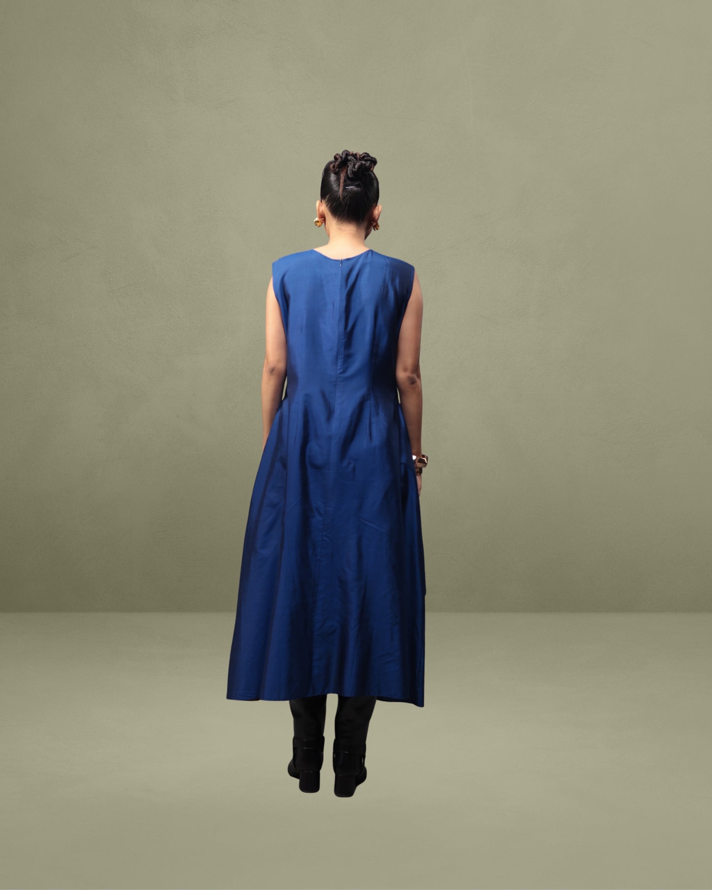 Colour-blocked Tunic in Silk