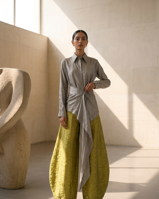 Silk Barrel Pant Set