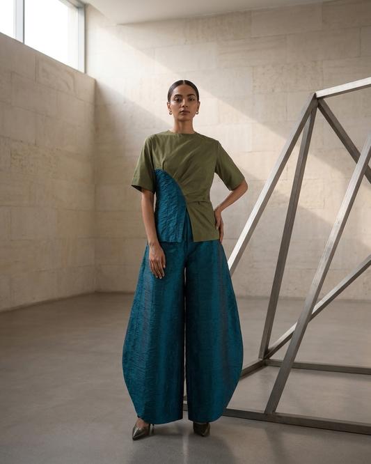 Silk Barrel Pant Set