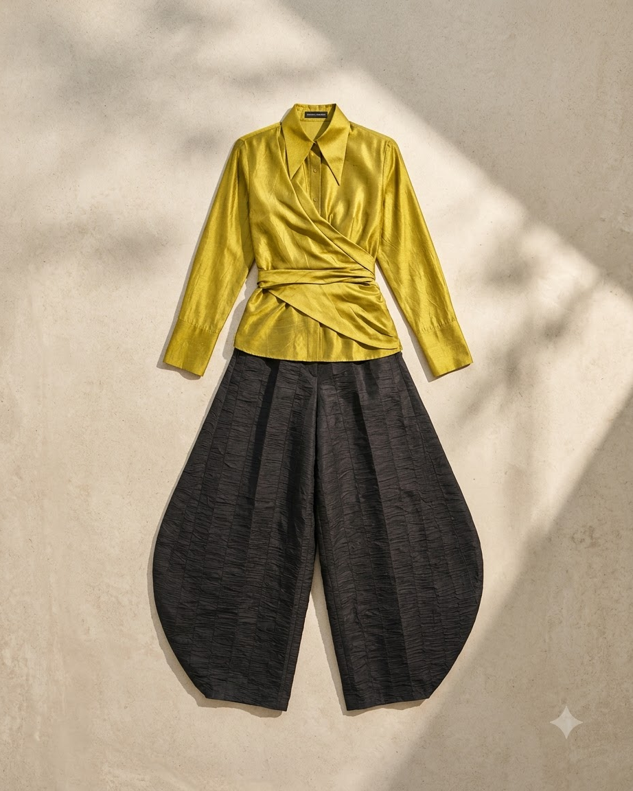 Silk Barrel Pant Set