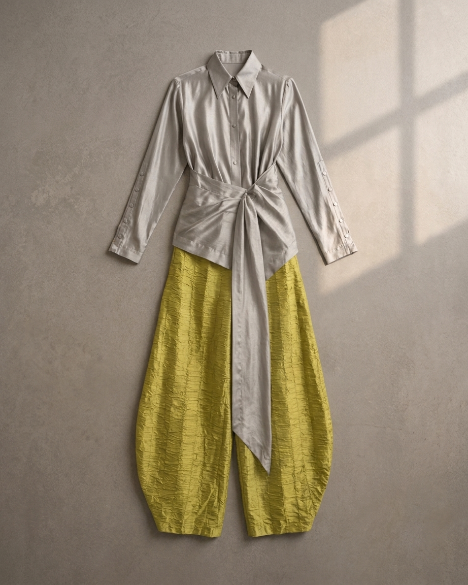 Silk Barrel Pant Set