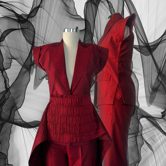 Mehak Jain in Scarlet Jacket Set