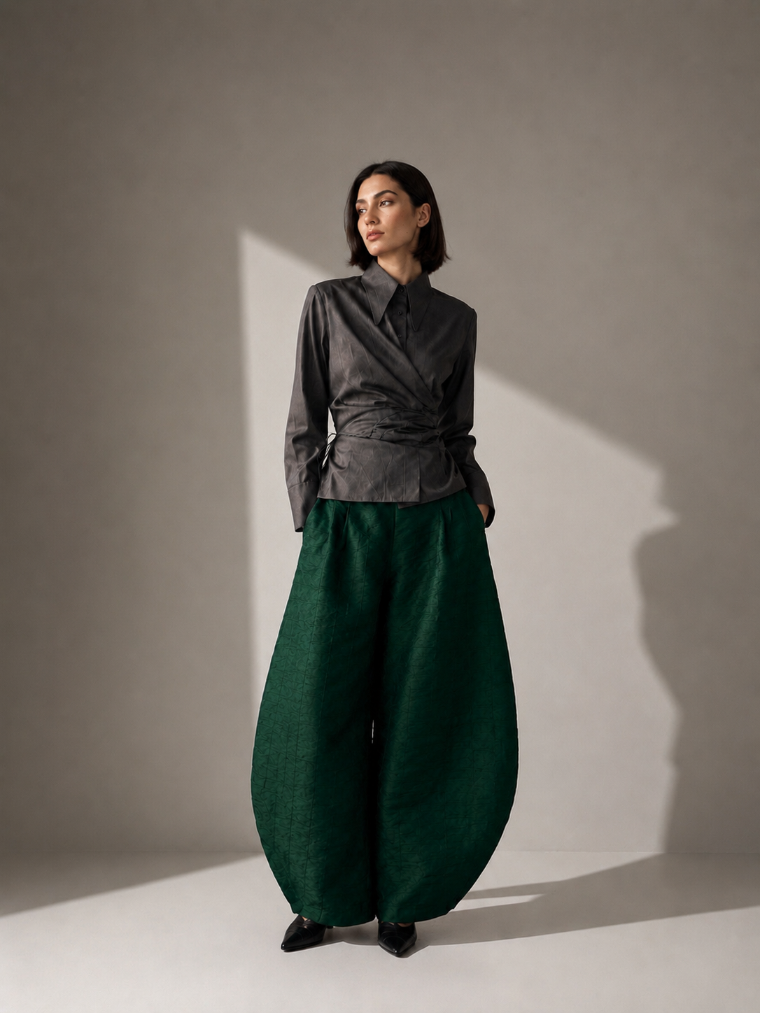 Silk Barrel Pant Set