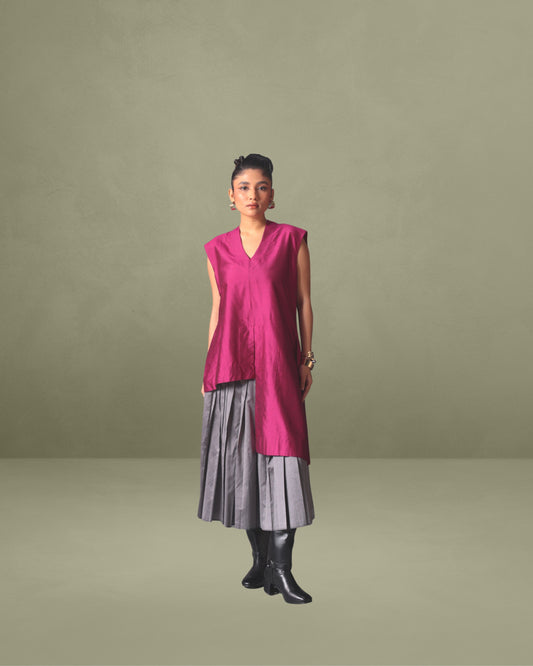 High-Low Top Set in Silk