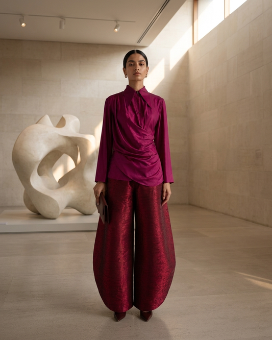 Silk Barrel Pant Set