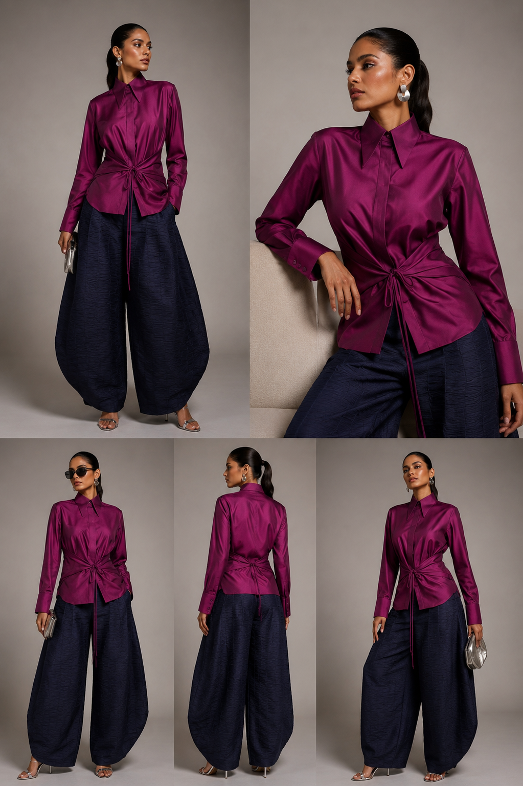 Silk Barrel Pant Set