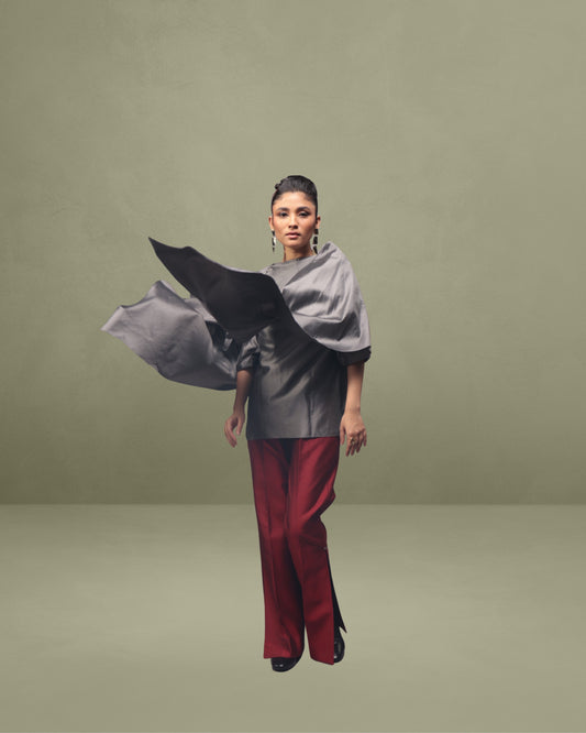 Drape Top Set in Silk