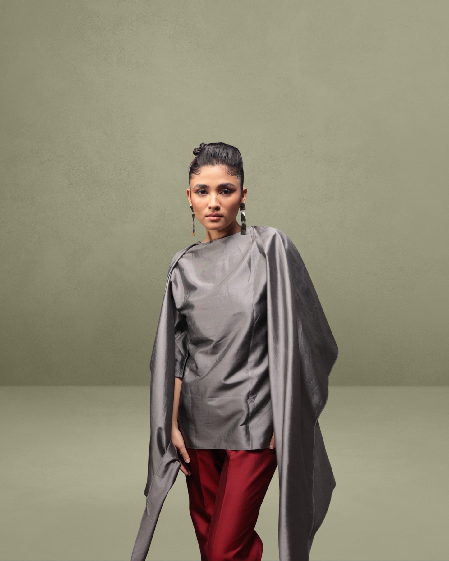 Drape Top Set in Silk