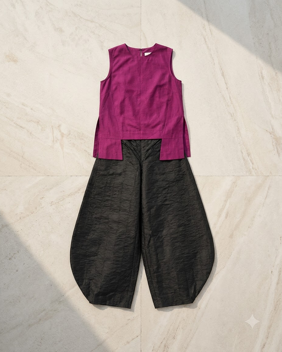 Silk Barrel Pant Set