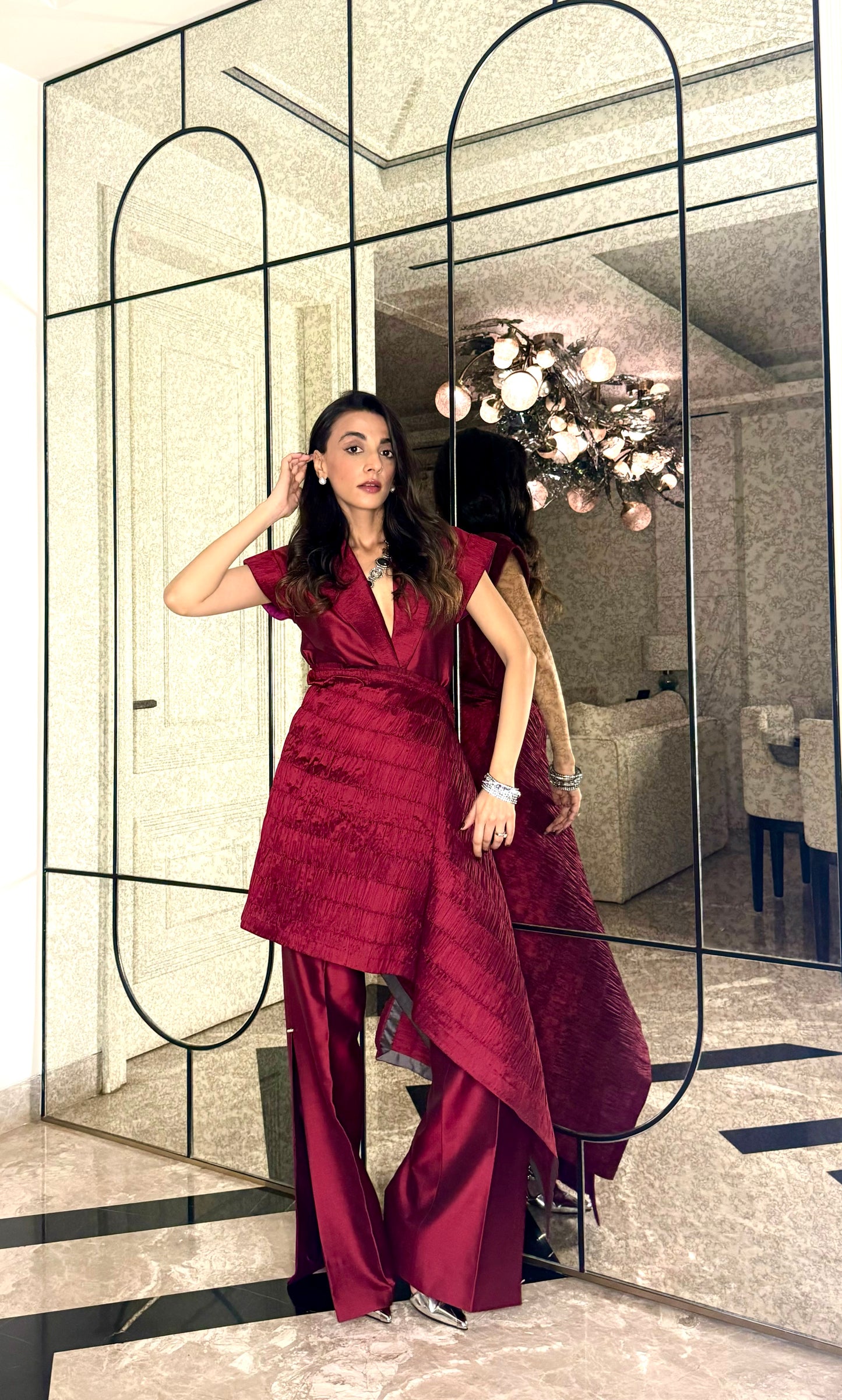 Mehak Jain in Scarlet Jacket Set