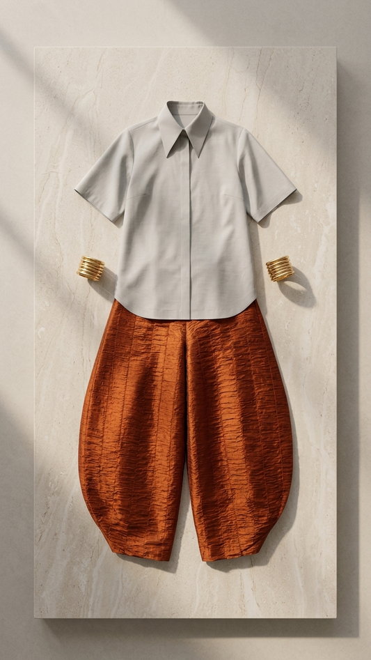 Silk Barrel Pant Set