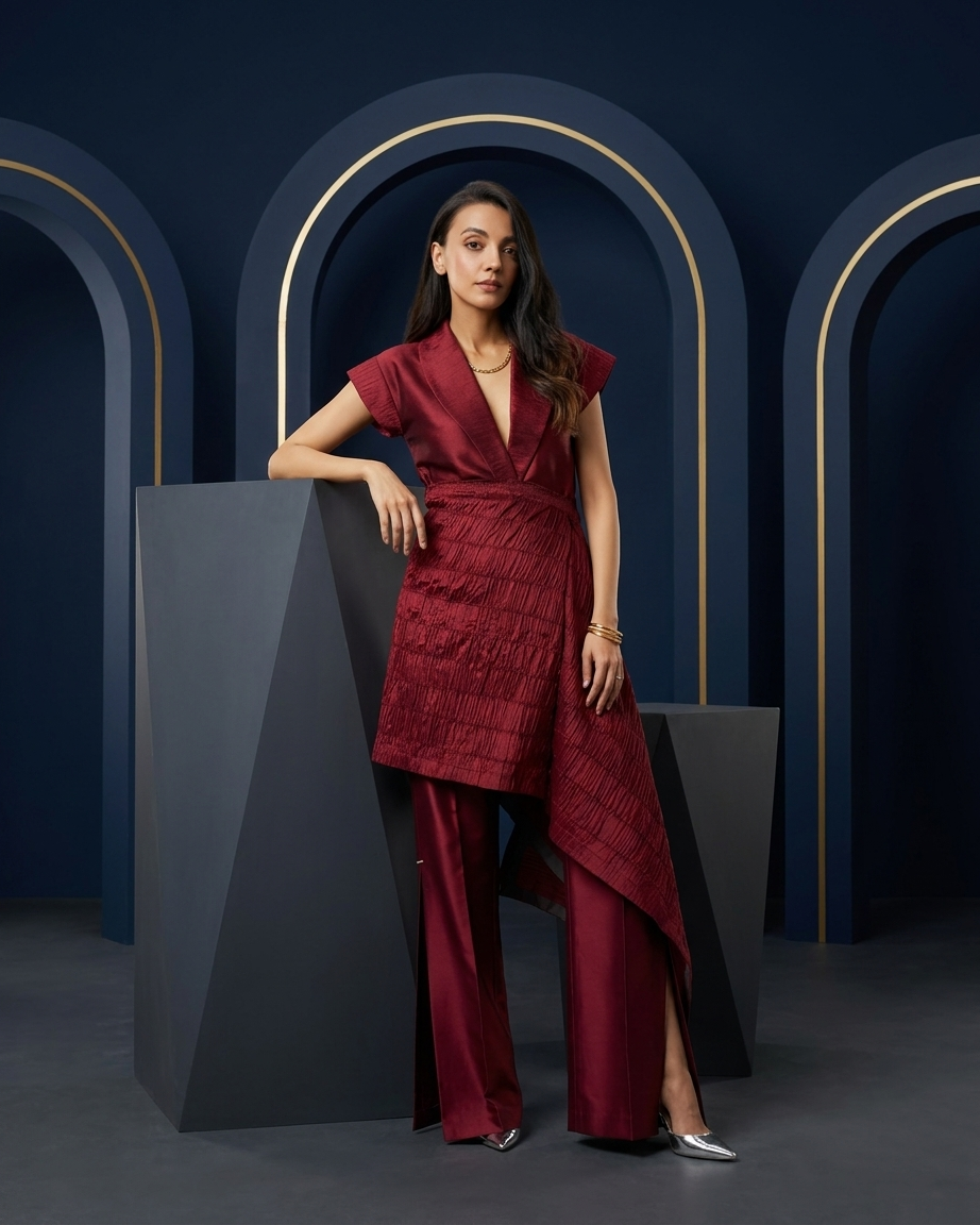 Mehak Jain in Scarlet Jacket Set
