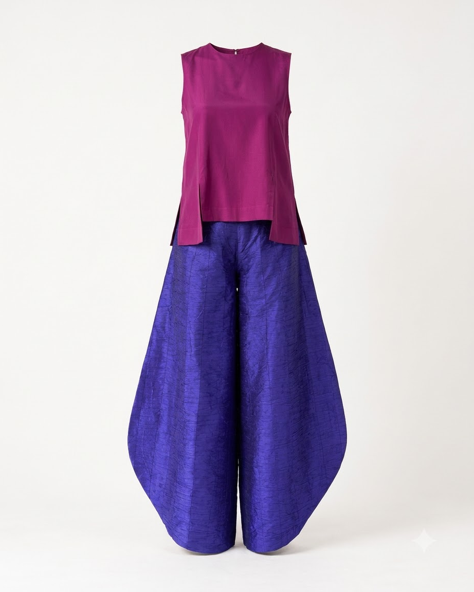 Silk Barrel Pant Set