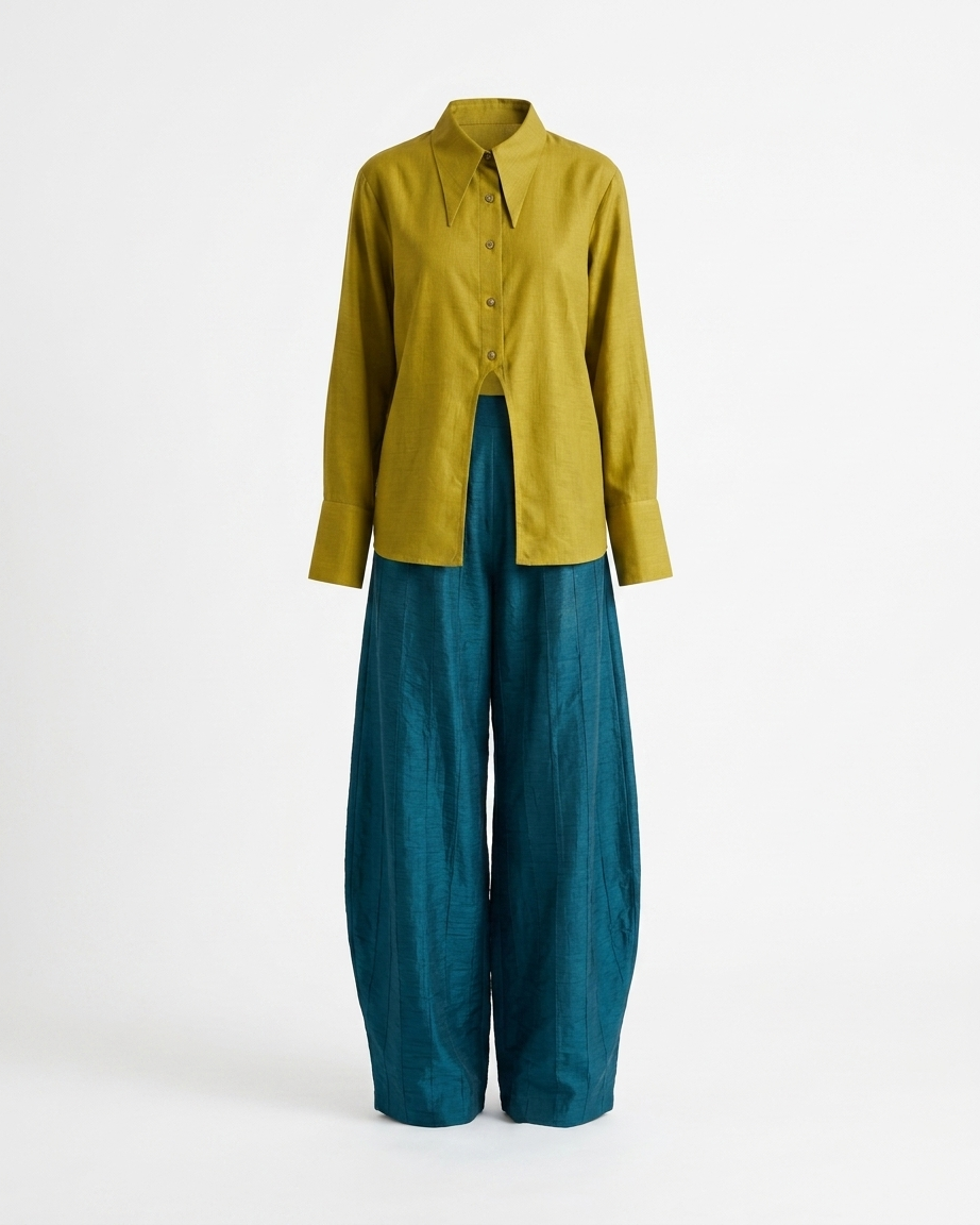 Silk Barrel Pant Set