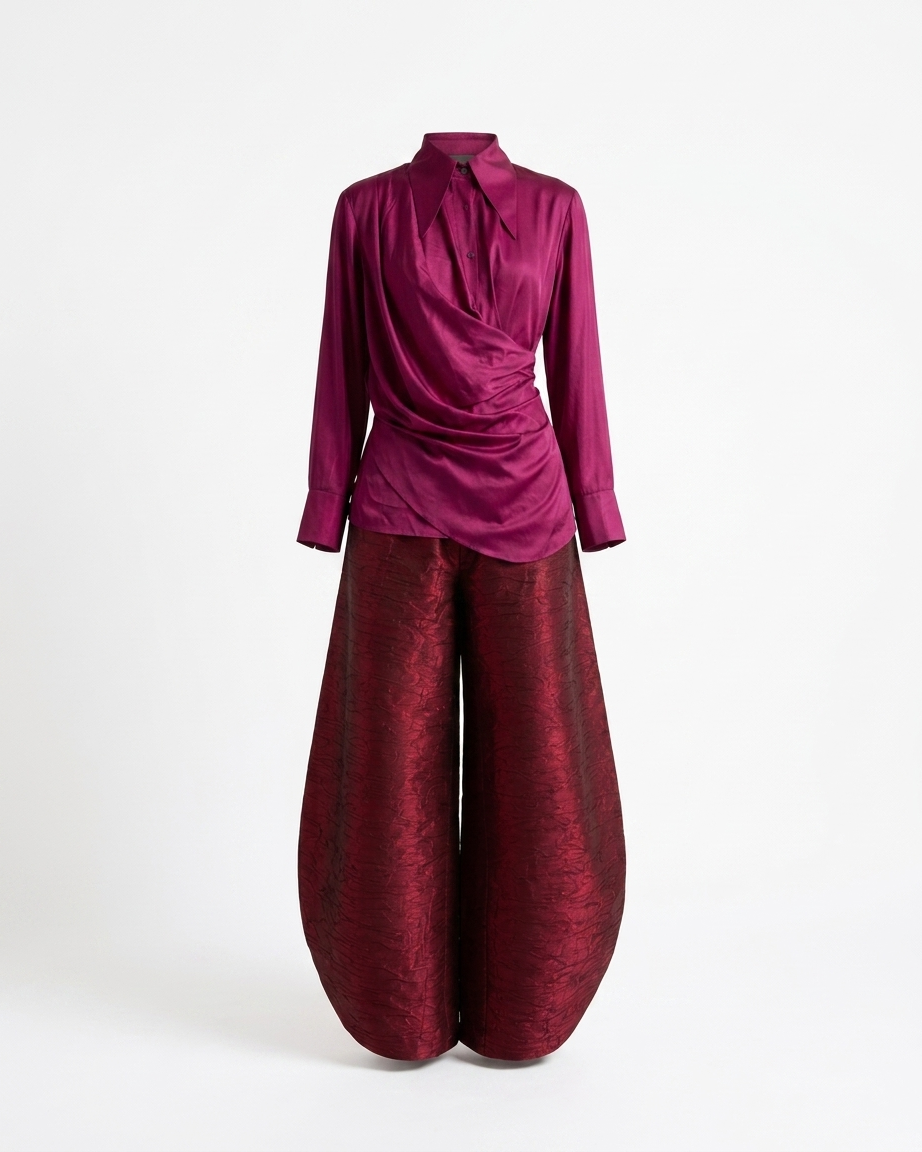 Silk Barrel Pant Set