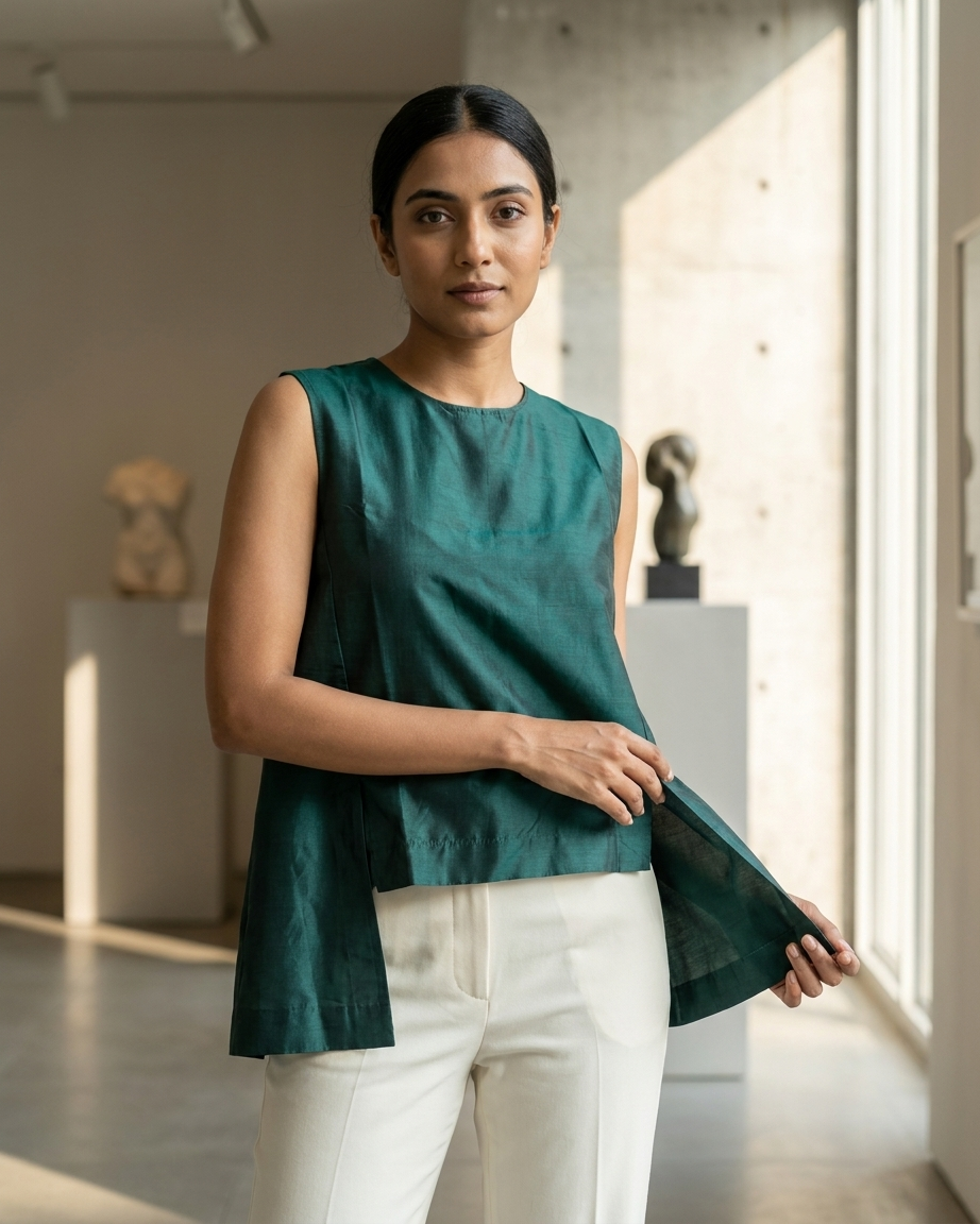 Green Top in Silk