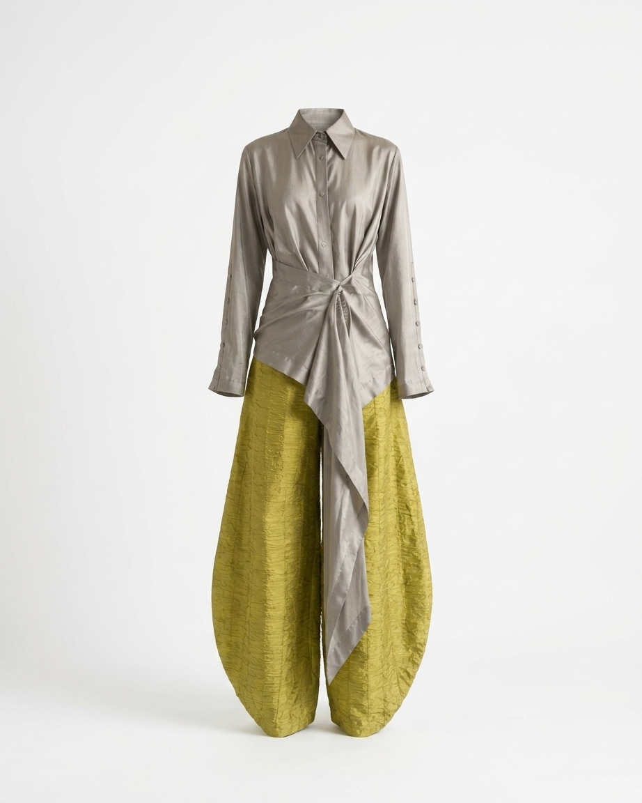 Silk Barrel Pant Set