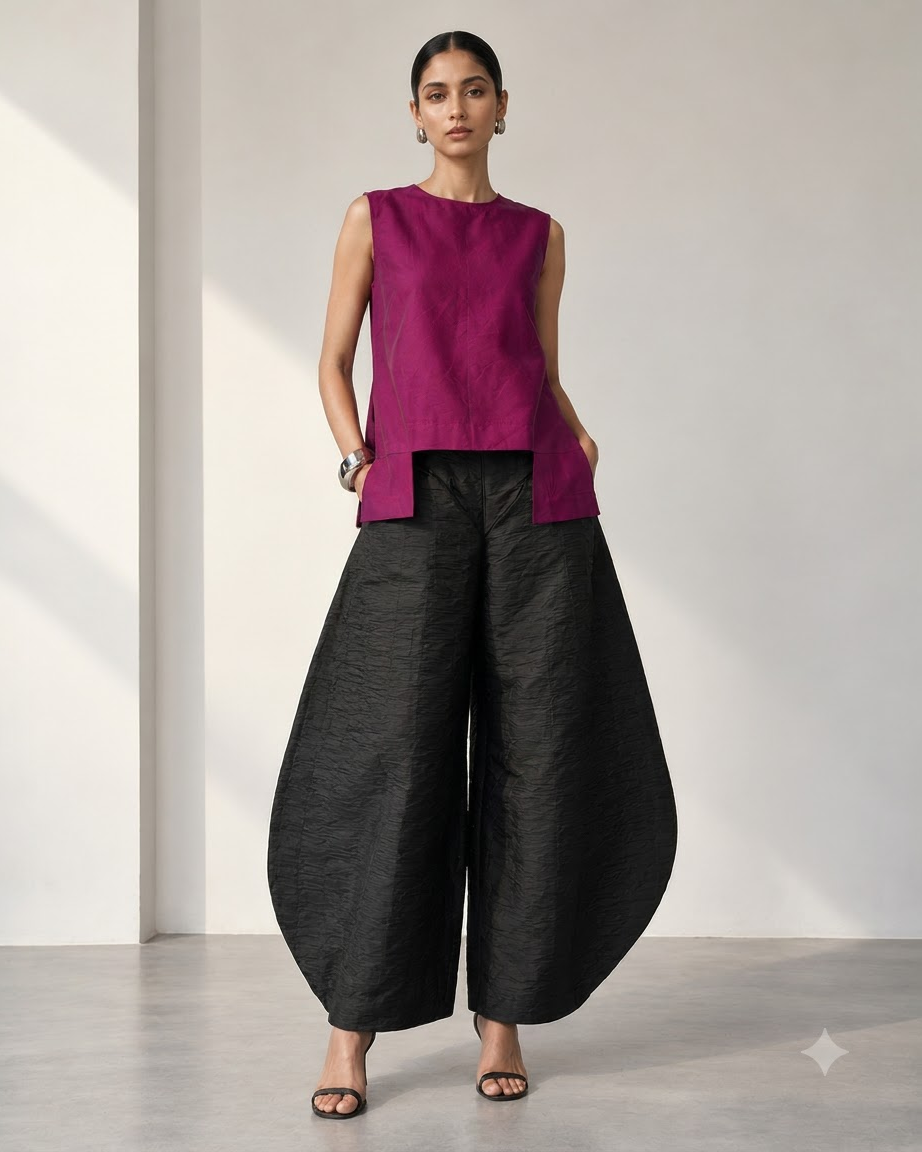 Silk Barrel Pant Set