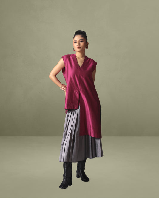 High-Low Top Set in Silk