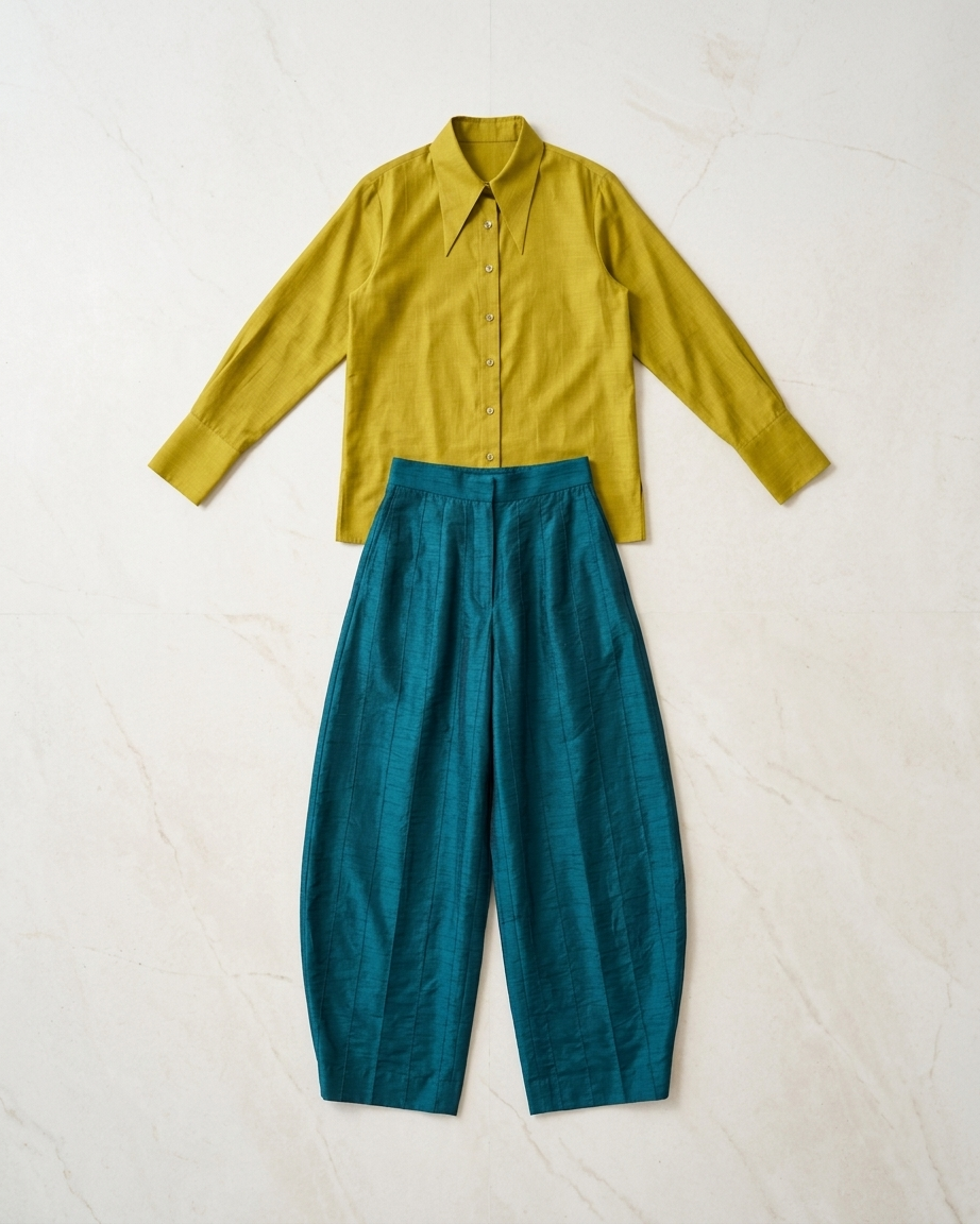 Silk Barrel Pant Set