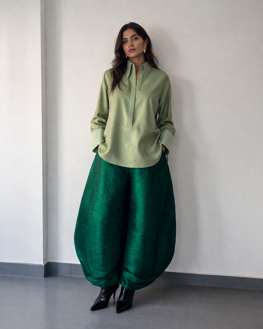 Silk Barrel Pant Set