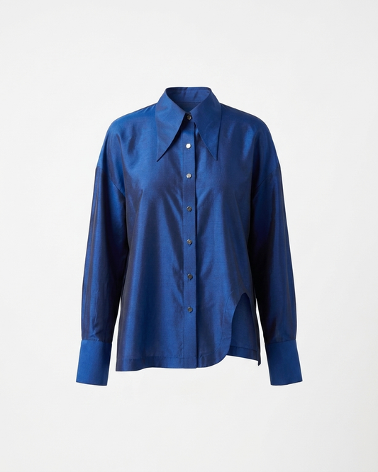 Royal Blue Shirt in Silk