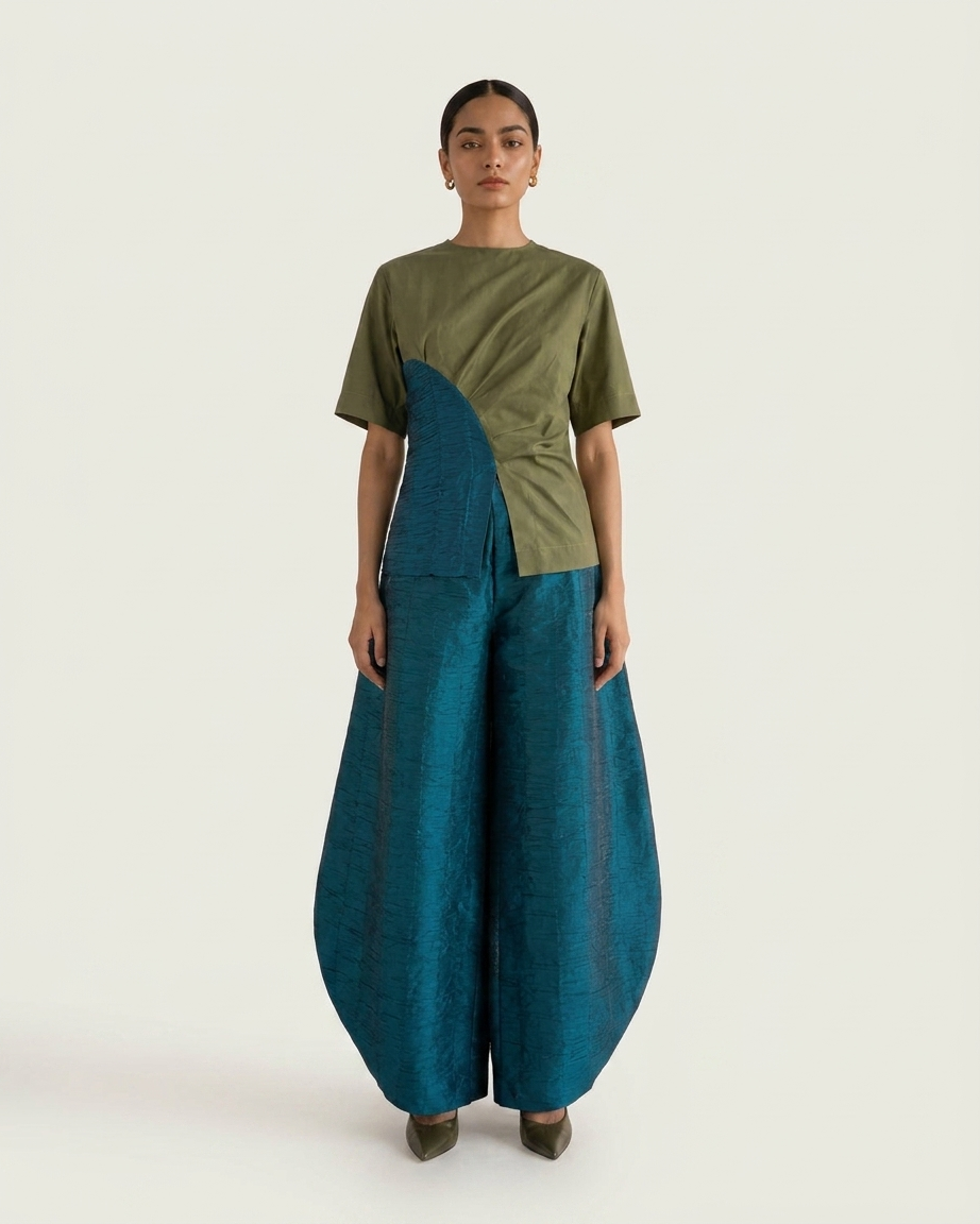 Silk Barrel Pant Set
