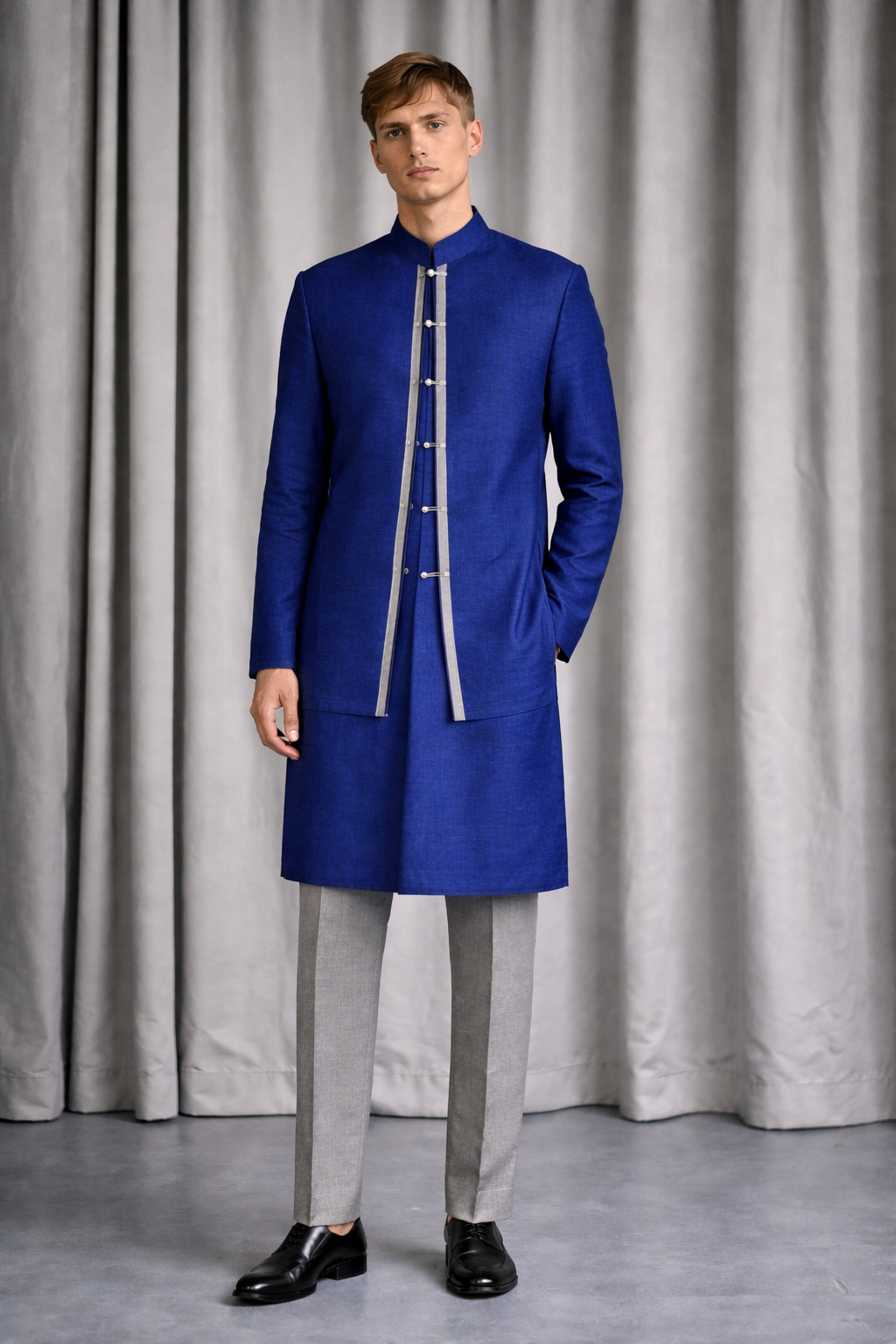 Cobalt Silk Kurta Set