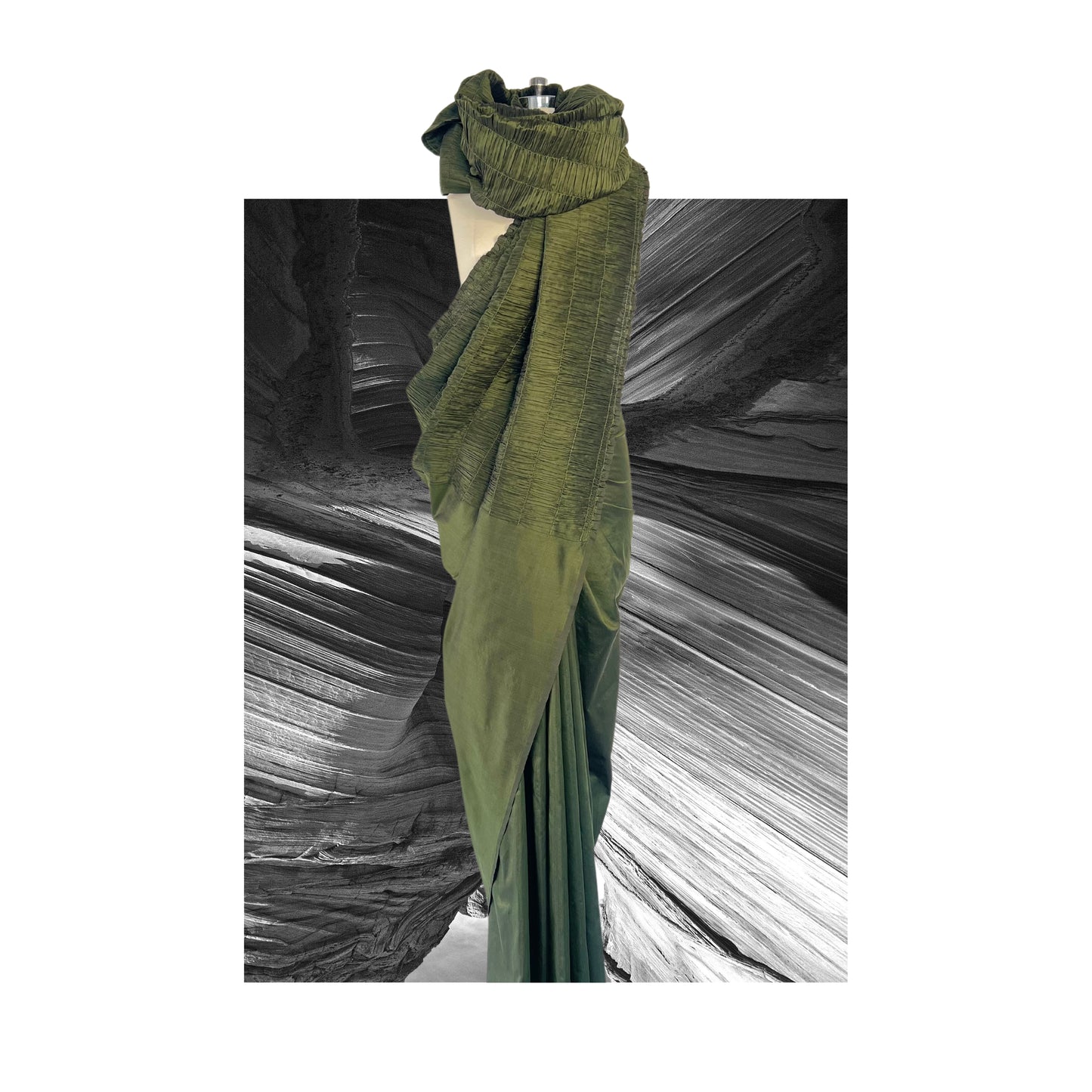 Moss-Magic Sari in Silk