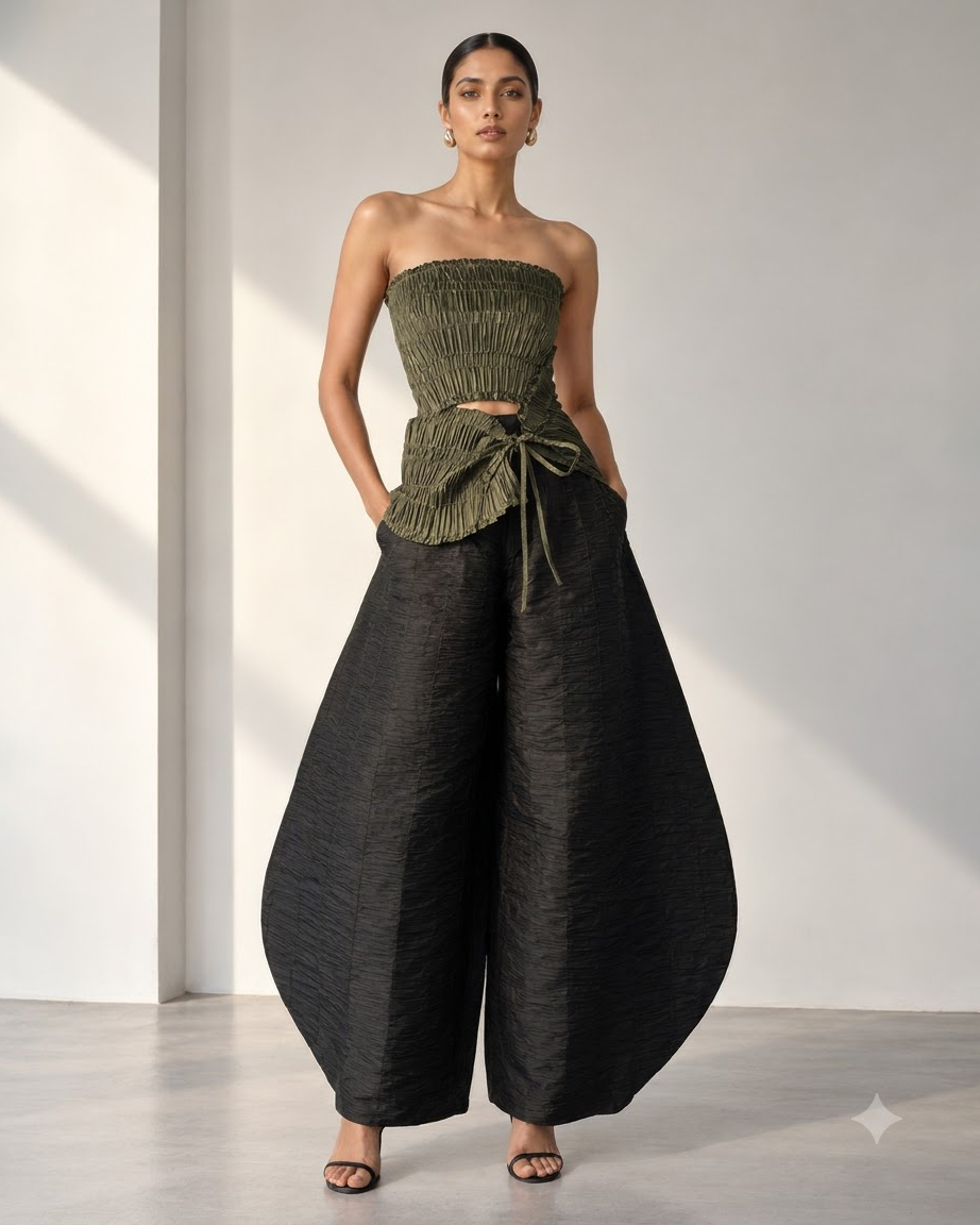 Wrap Top & Barrel Pant Set