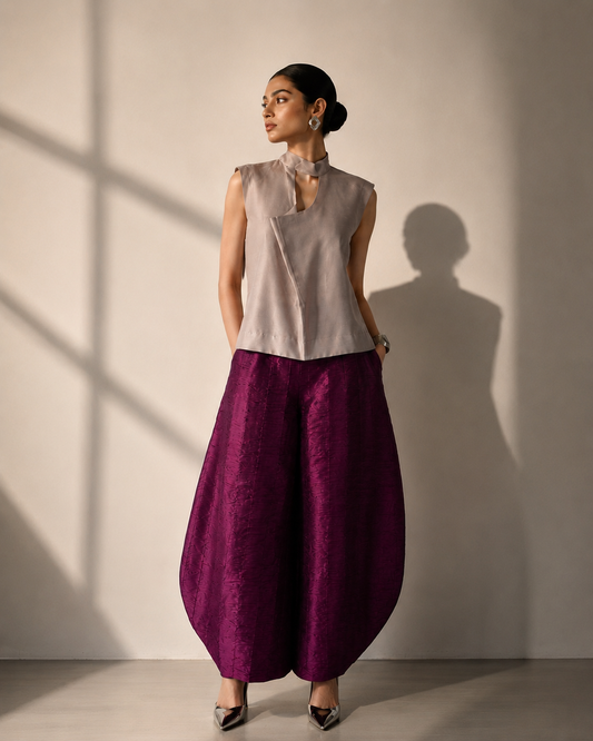 Silk Barrel Pant Set