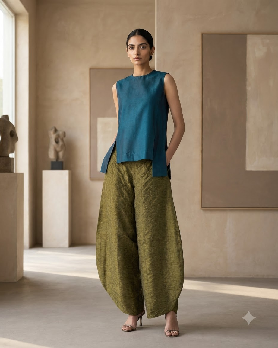 Silk Barrel Pant Set