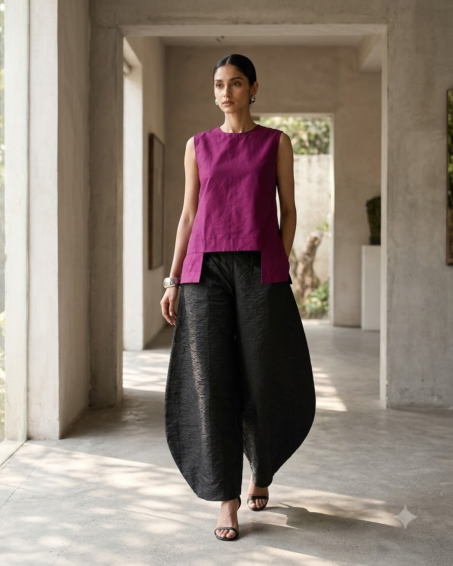 Silk Barrel Pant Set