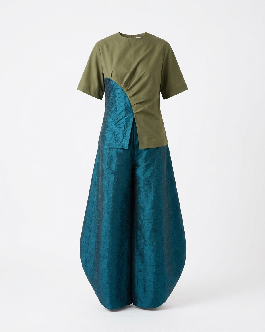 Silk Barrel Pant Set