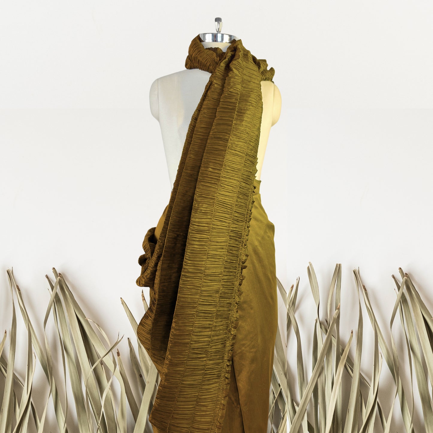 Olive-Martini Sari in Silk