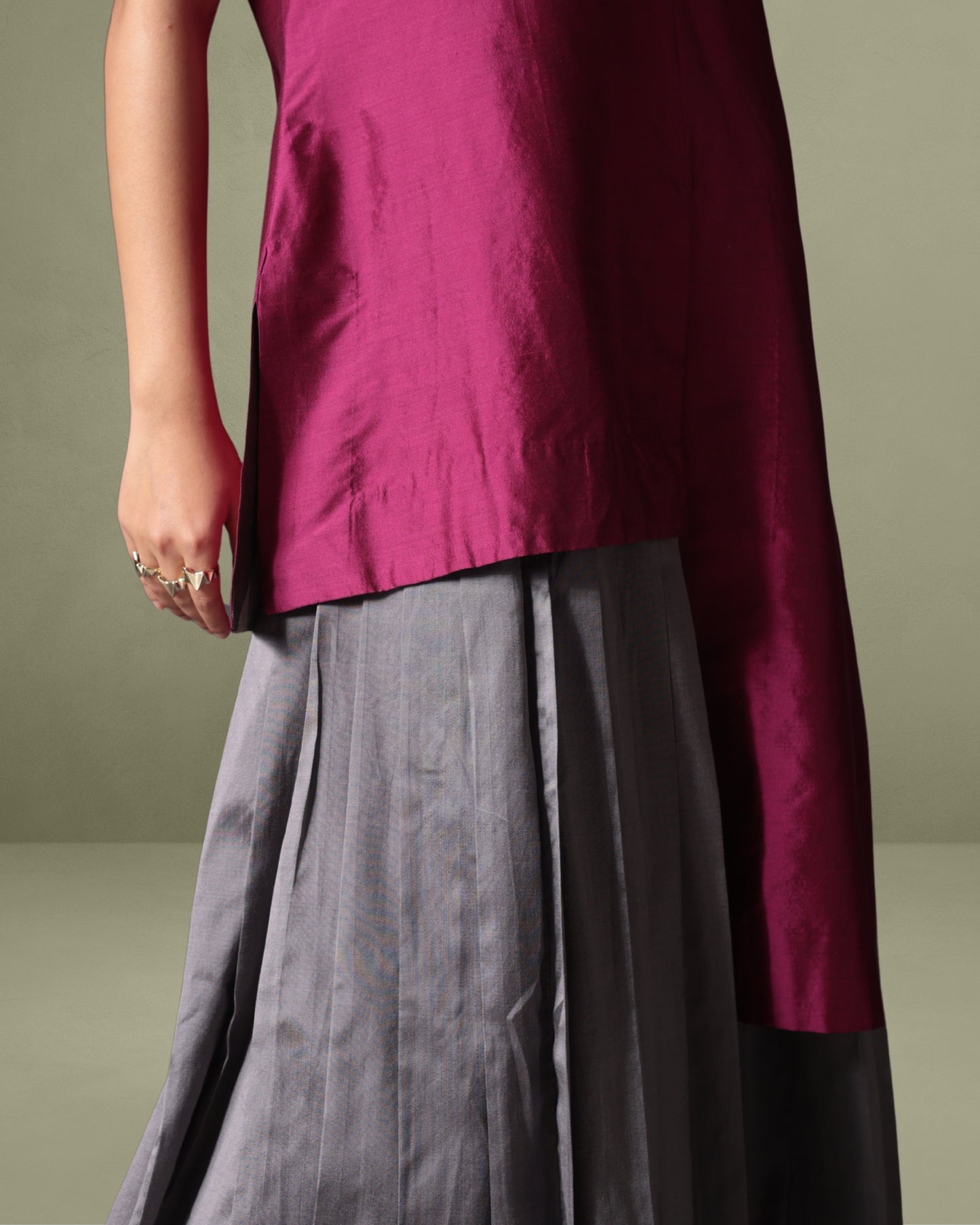 High-Low Top Set in Silk