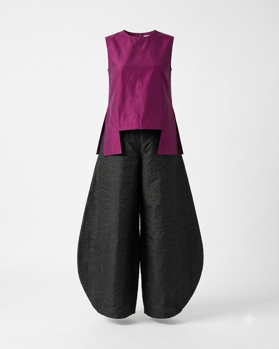 Silk Barrel Pant Set