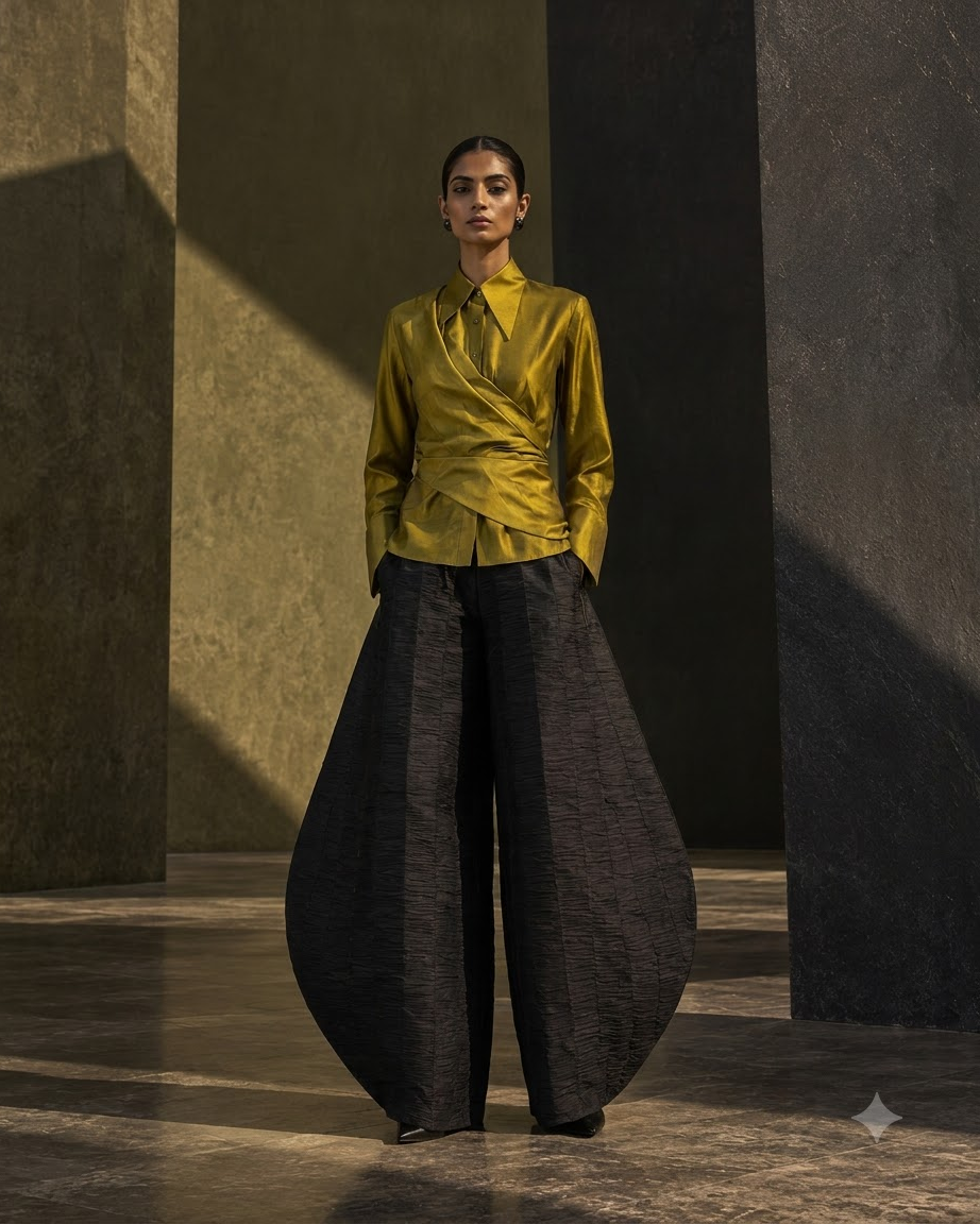 Silk Barrel Pant Set