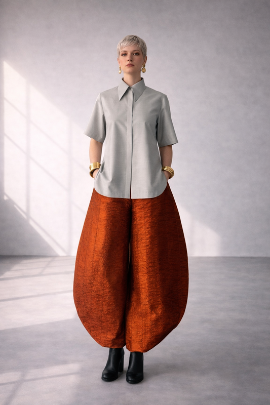 Silk Barrel Pant Set