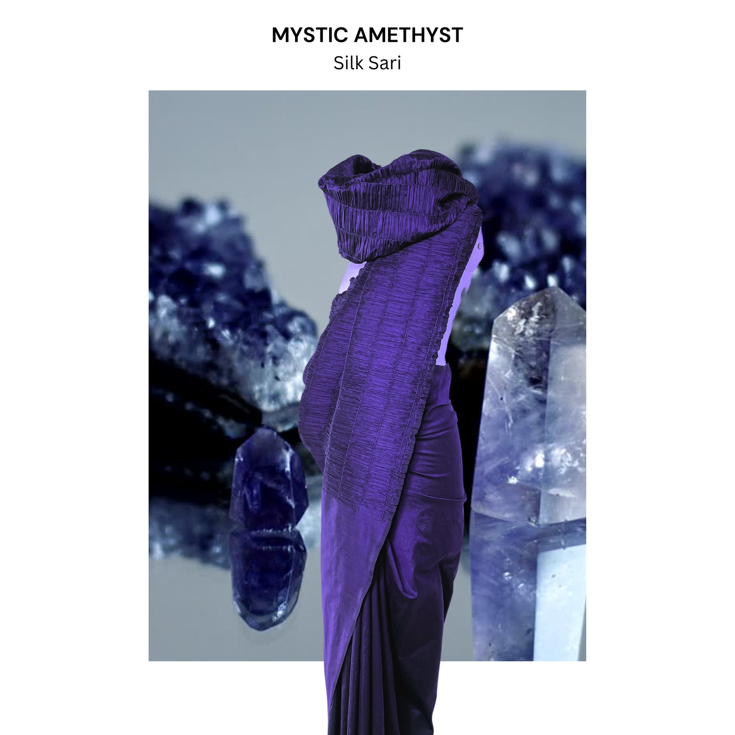 Mystic-Amethyst Sari in Silk