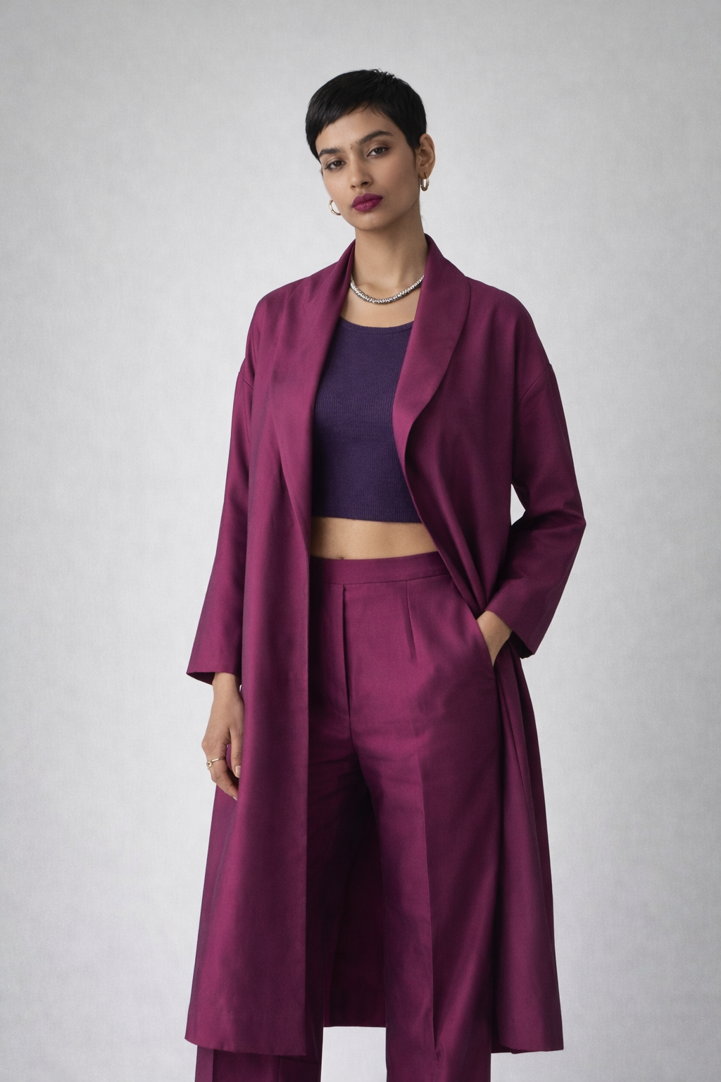 Fuchsia Layered Shacket Set