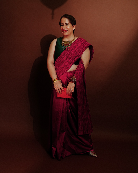 Gunner Monga- in Fuchsia Sari