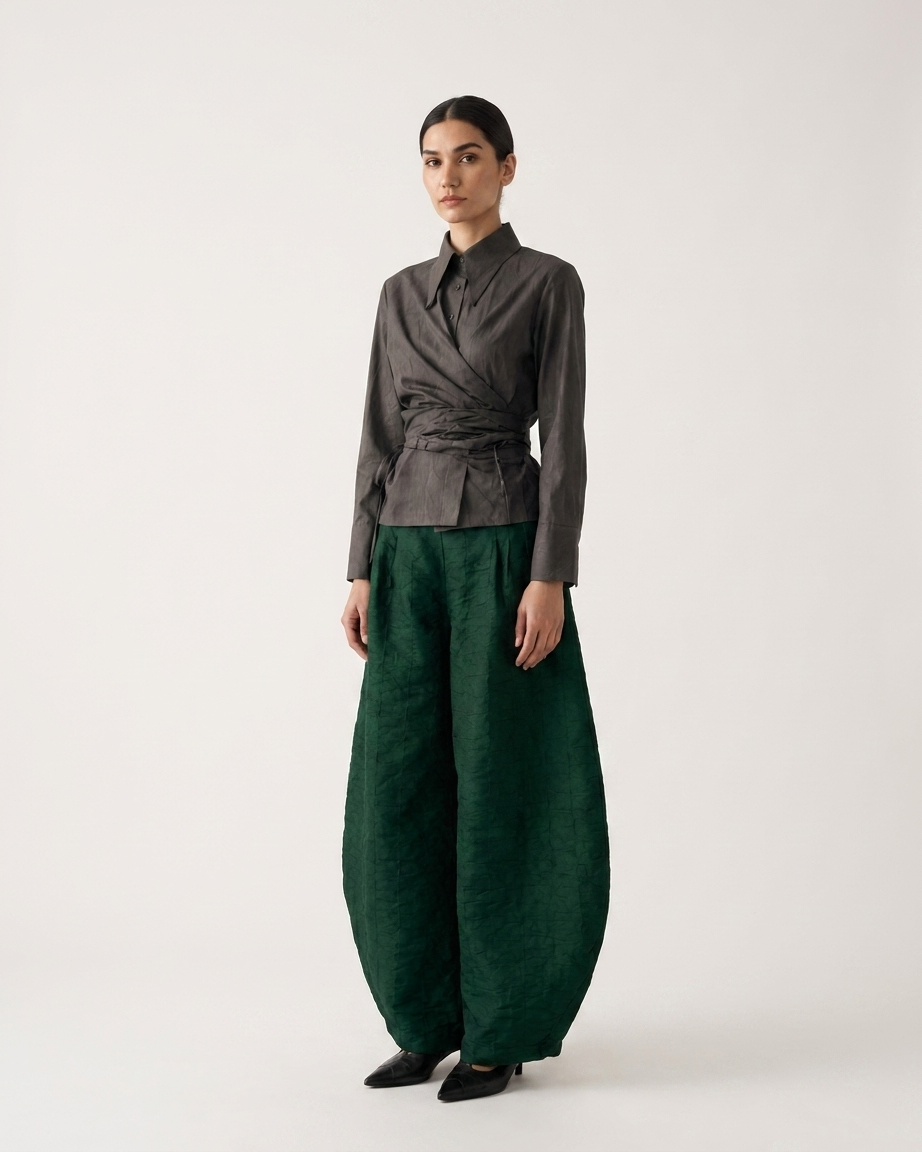 Silk Barrel Pant Set