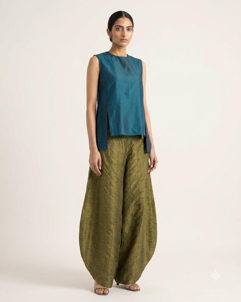 Silk Barrel Pant Set