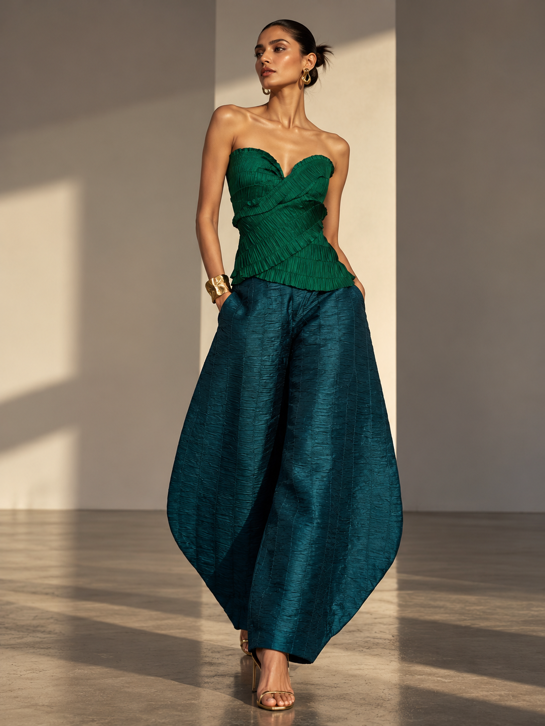 Wrap Top & Barrel Pant Set