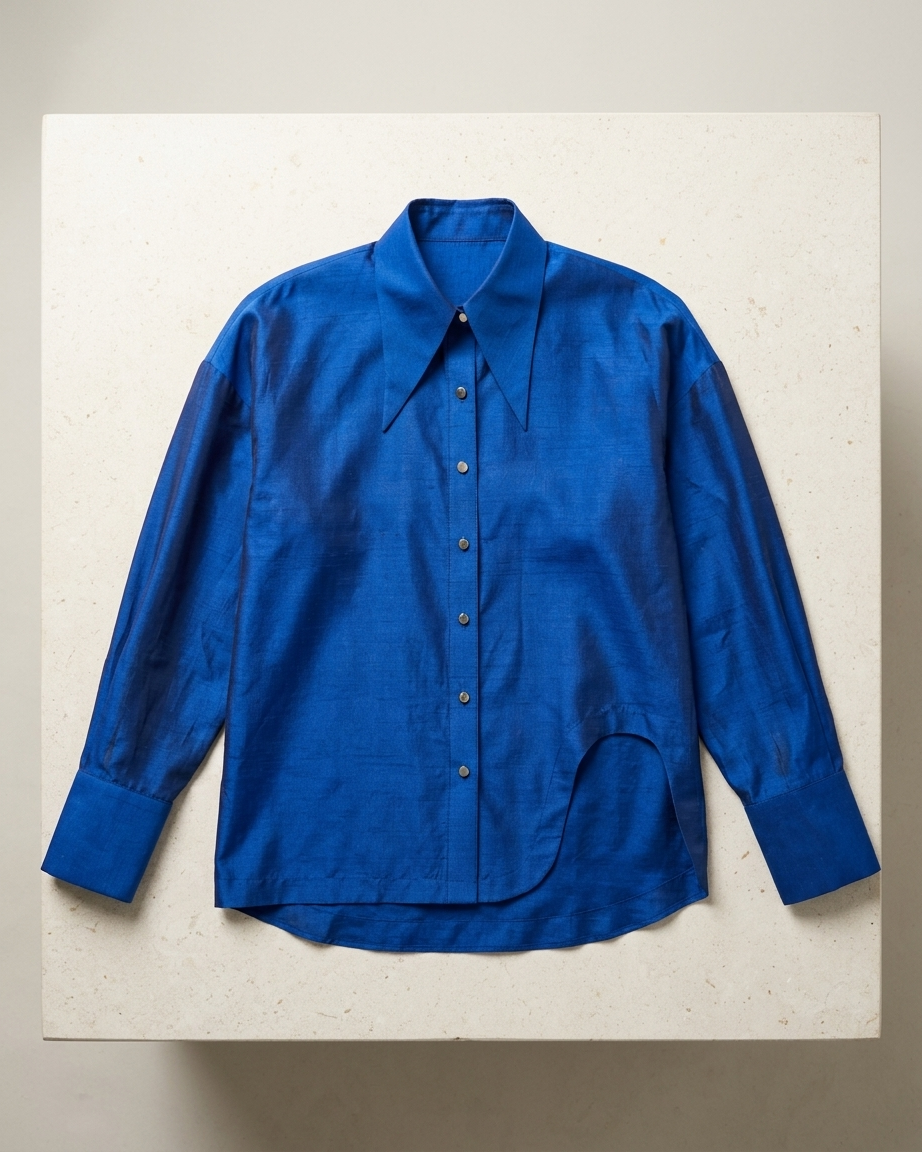 Royal Blue Shirt in Silk