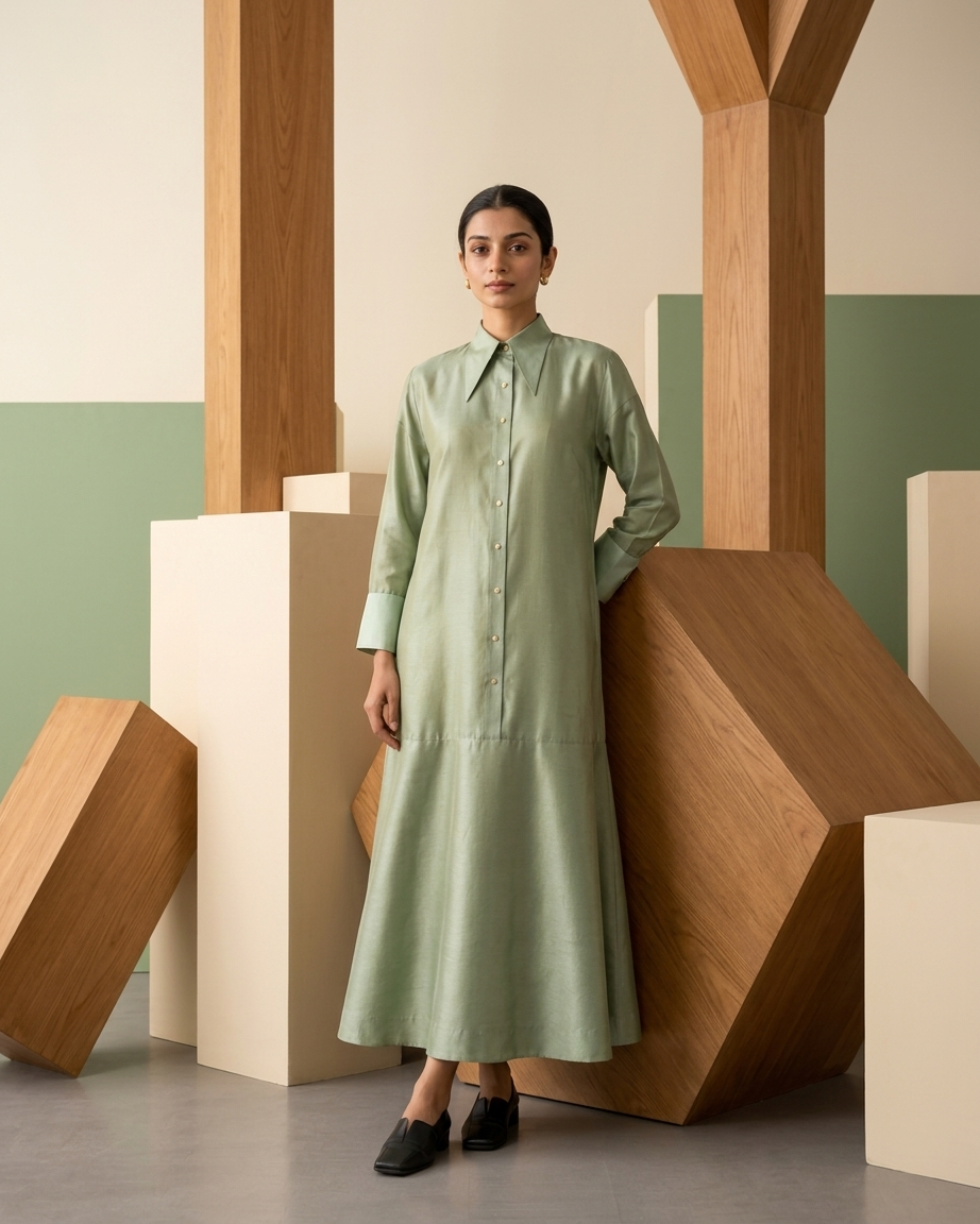 Sage Shirt Dress