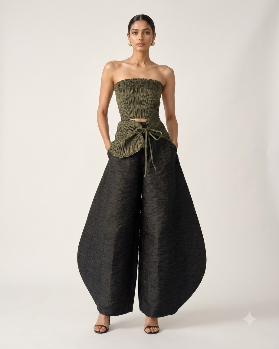Wrap Top & Barrel Pant Set