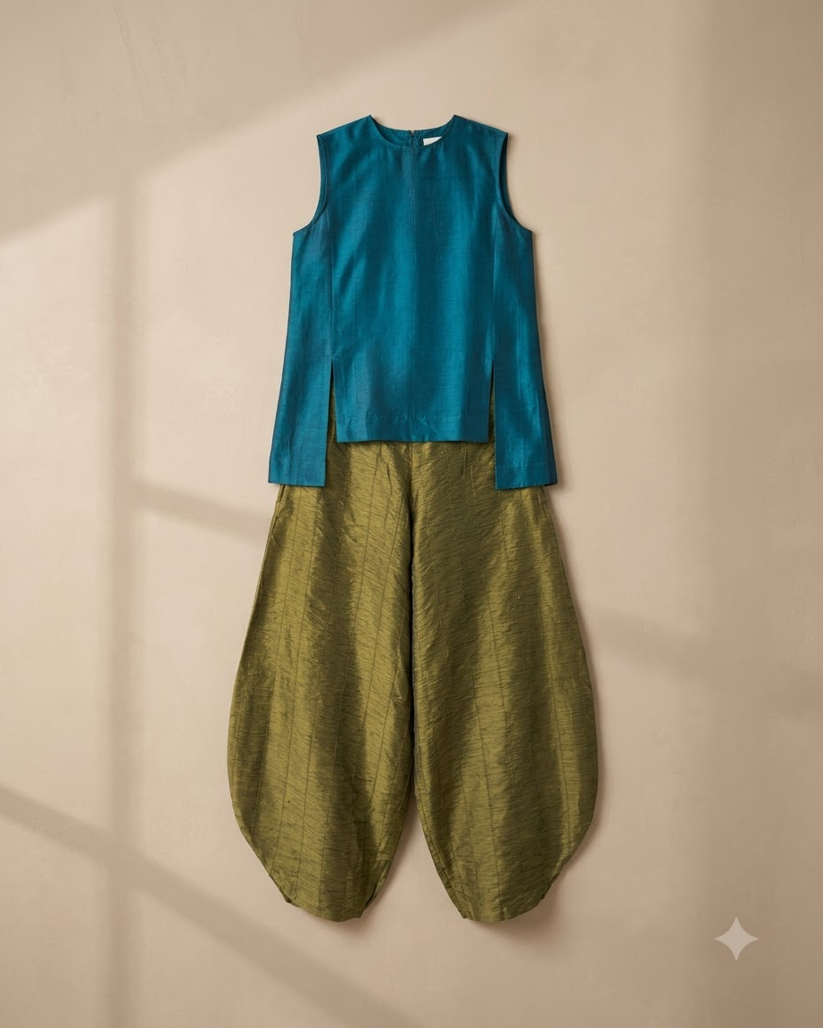 Silk Barrel Pant Set